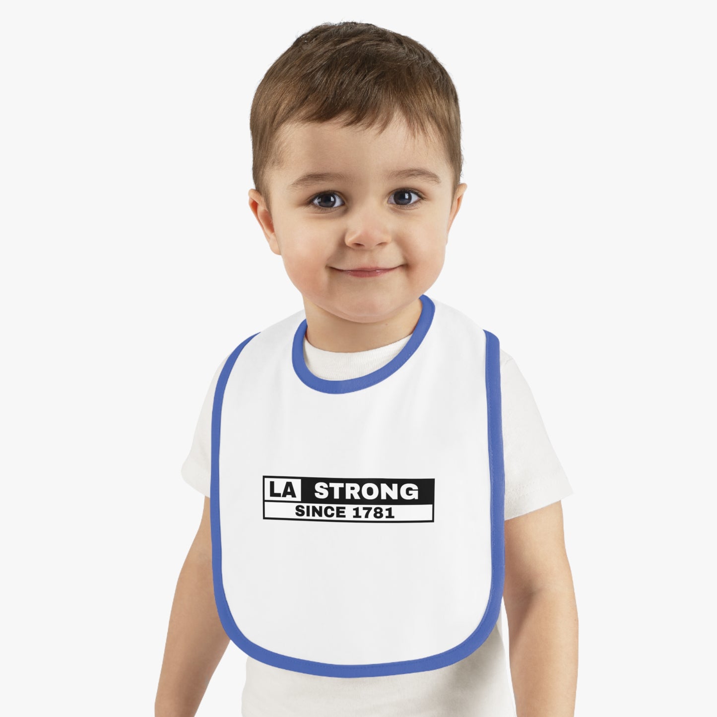 LA Strong Contrast Trim Jersey Bib - Baby Bib for Messy Eaters