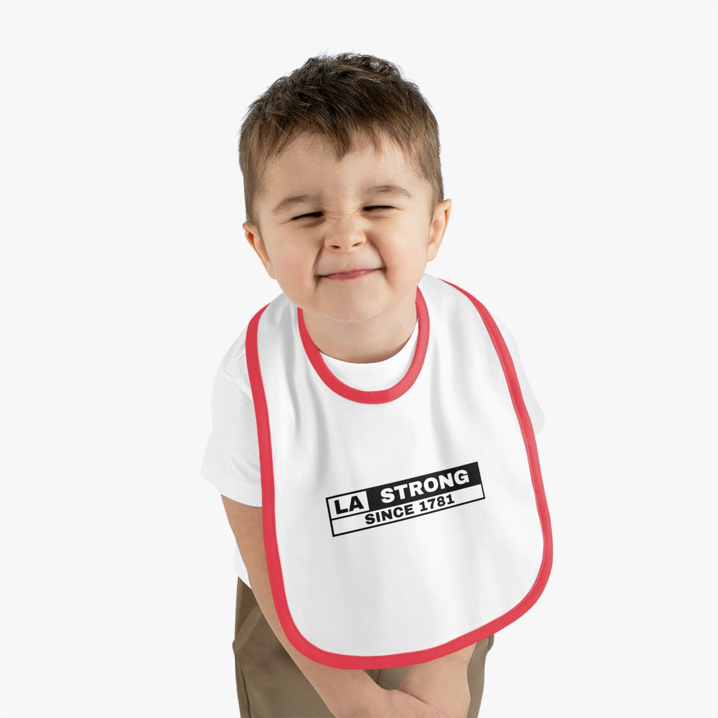 LA Strong Contrast Trim Jersey Bib - Baby Bib for Messy Eaters