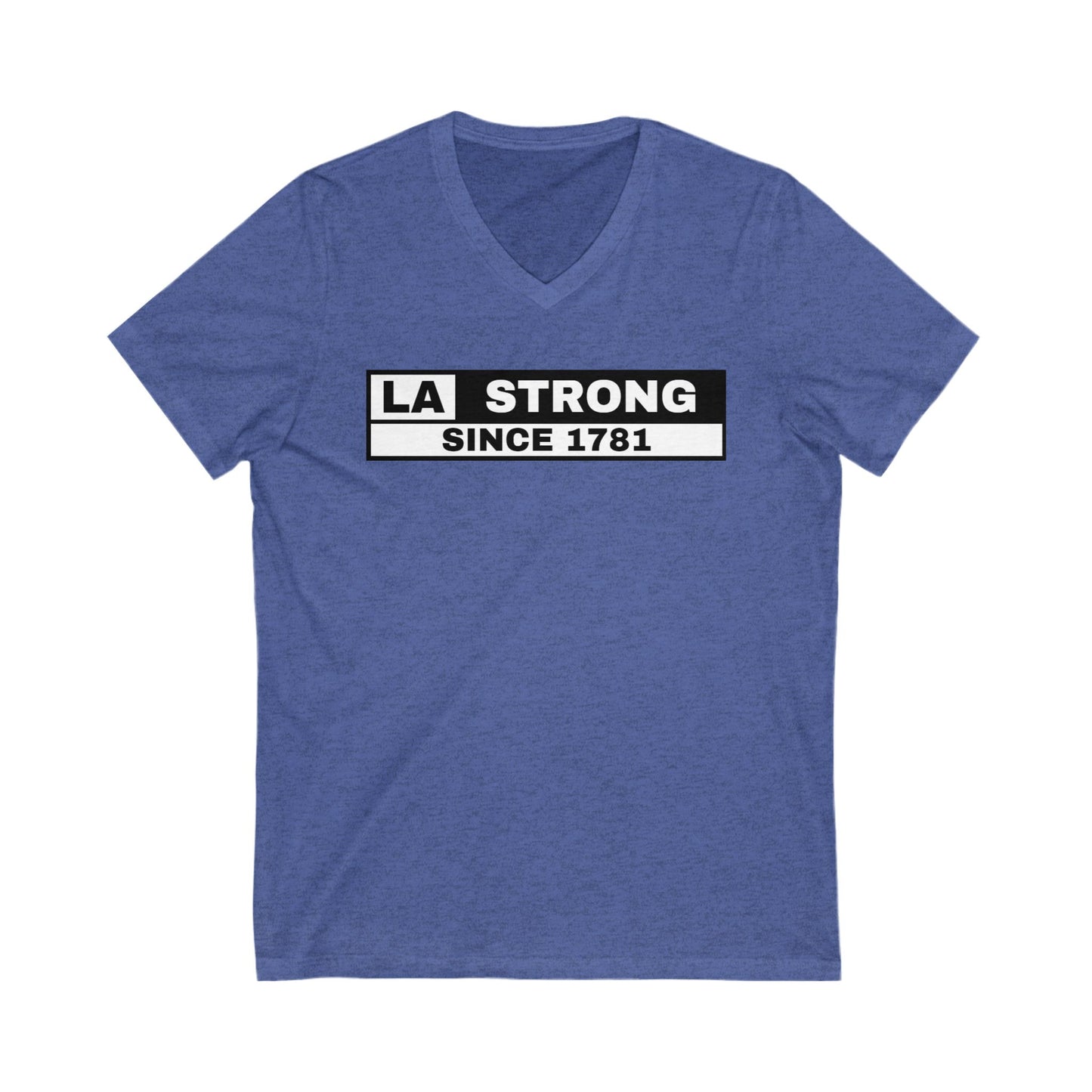 LA Strong V-Neck Tee - Unisex Gray Shirt Celebrating Los Angeles Heritage