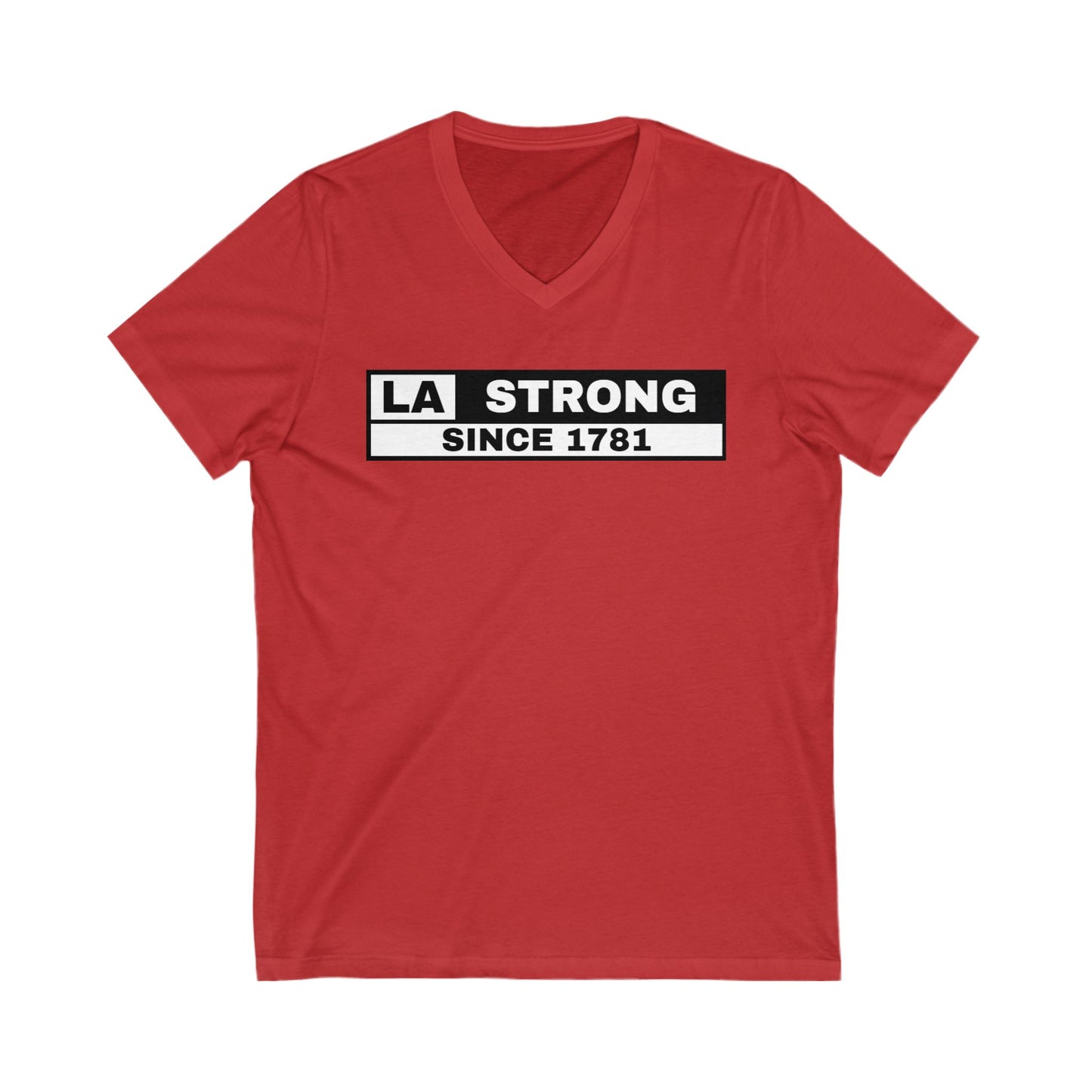 LA Strong V-Neck Tee - Unisex Gray Shirt Celebrating Los Angeles Heritage