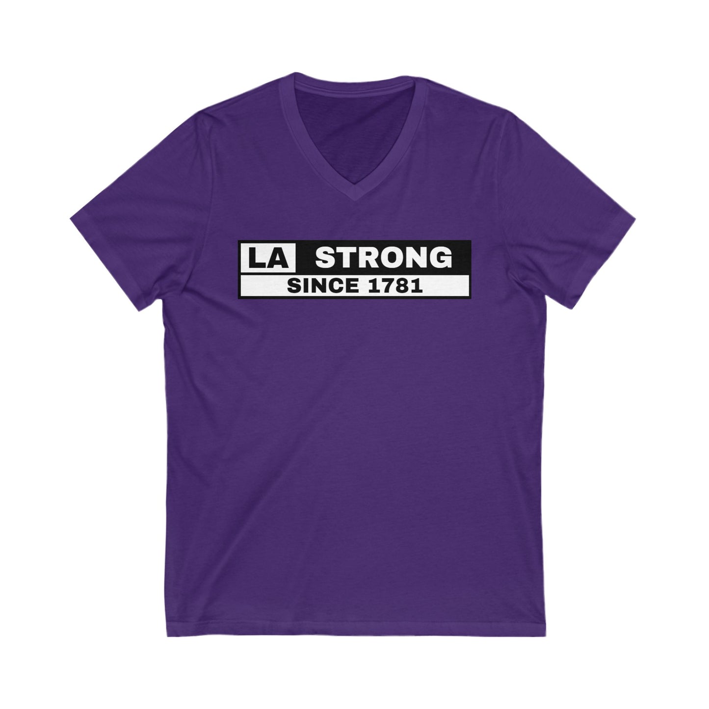 LA Strong V-Neck Tee - Unisex Gray Shirt Celebrating Los Angeles Heritage