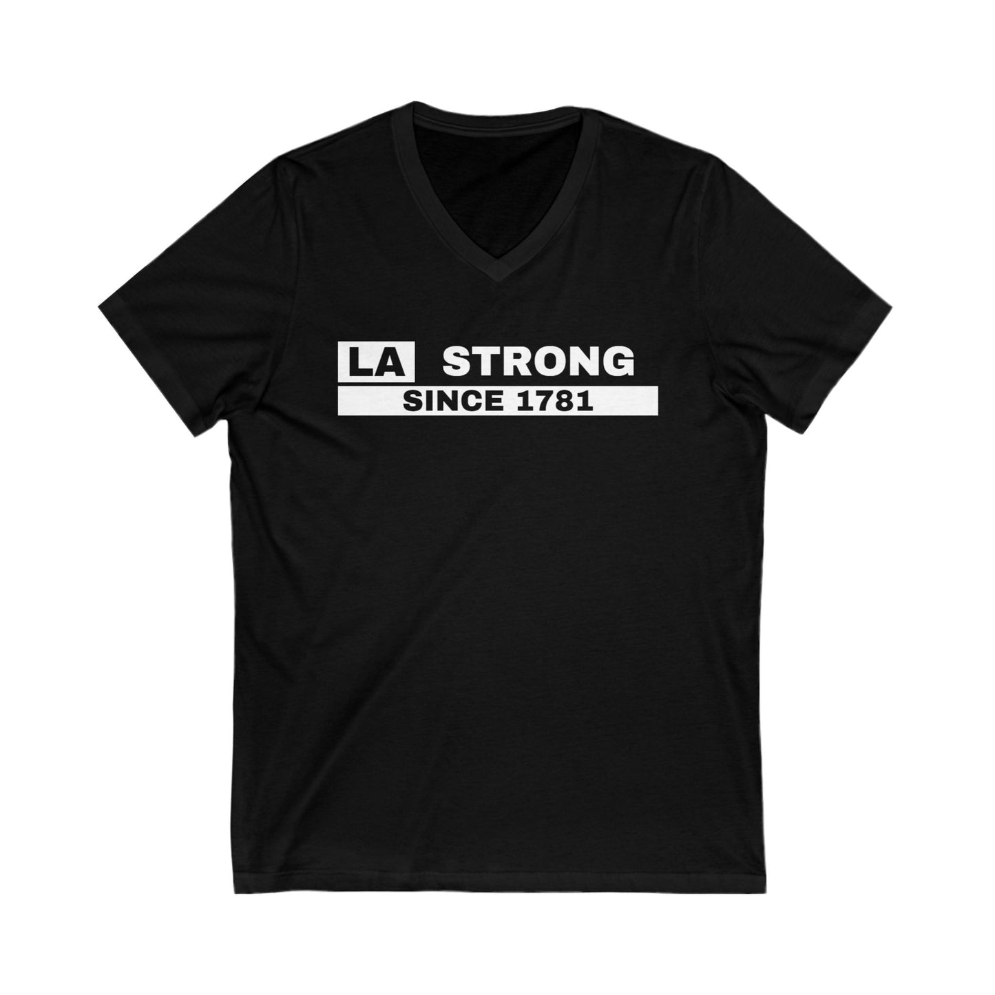 LA Strong V-Neck Tee - Unisex Gray Shirt Celebrating Los Angeles Heritage