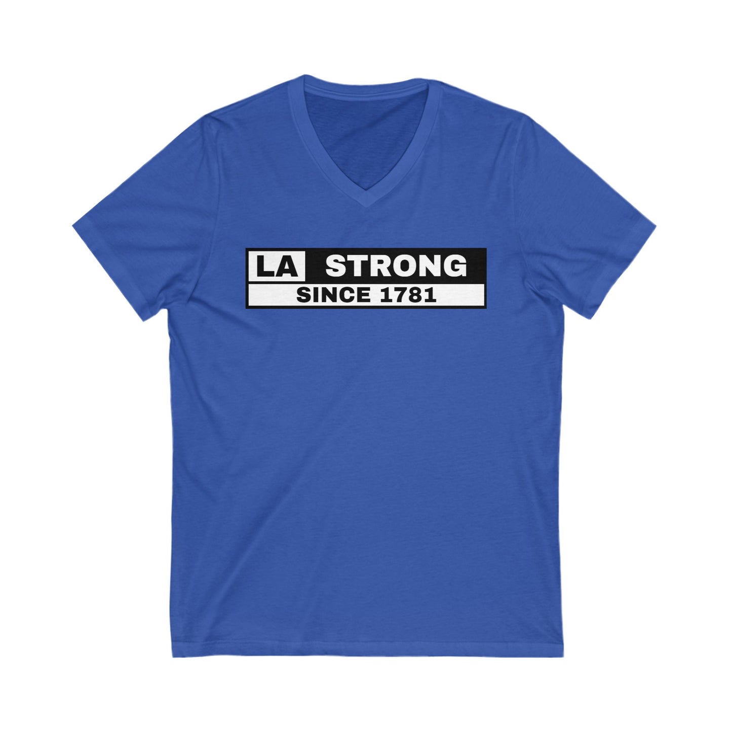 LA Strong V-Neck Tee - Unisex Gray Shirt Celebrating Los Angeles Heritage