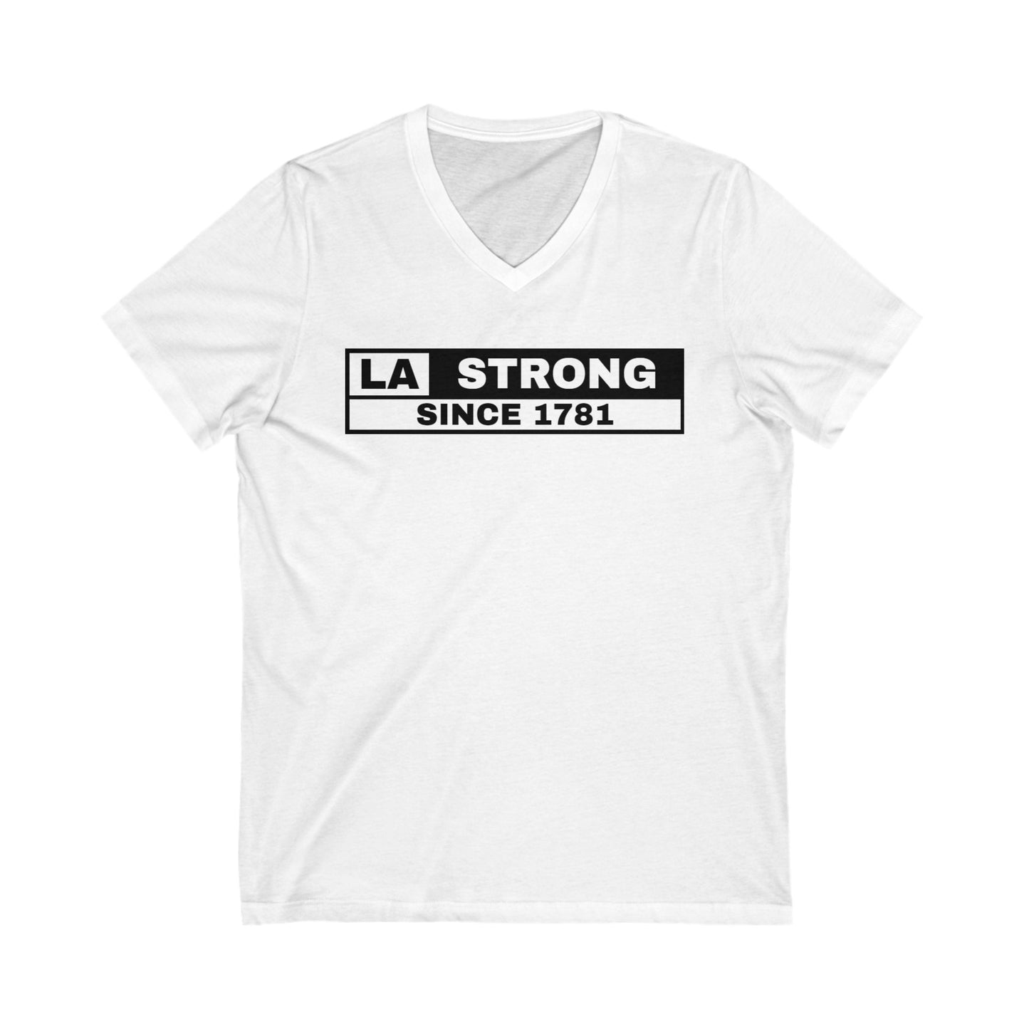 LA Strong V-Neck Tee - Unisex Gray Shirt Celebrating Los Angeles Heritage