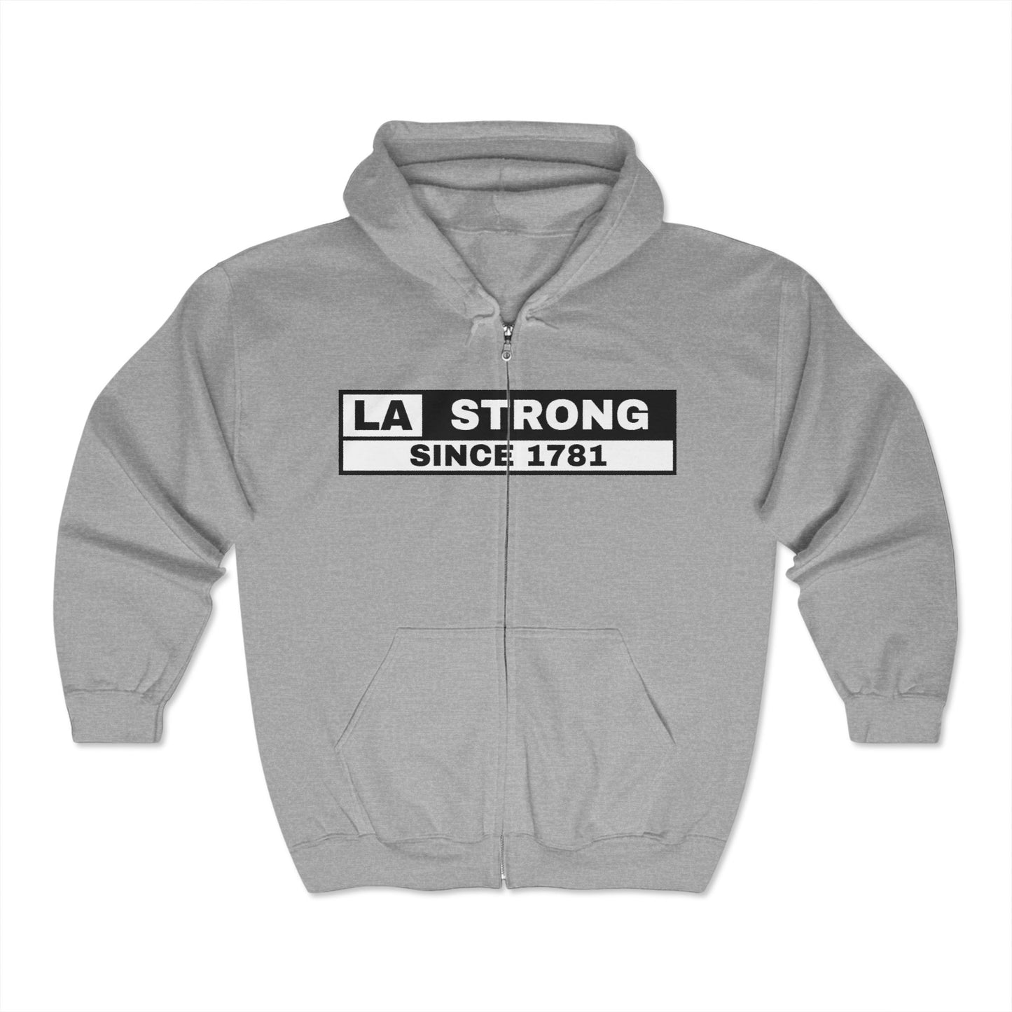 LA Strong Full Zip Hoodie - Comfortable Unisex Sweatshirt for Casual Style