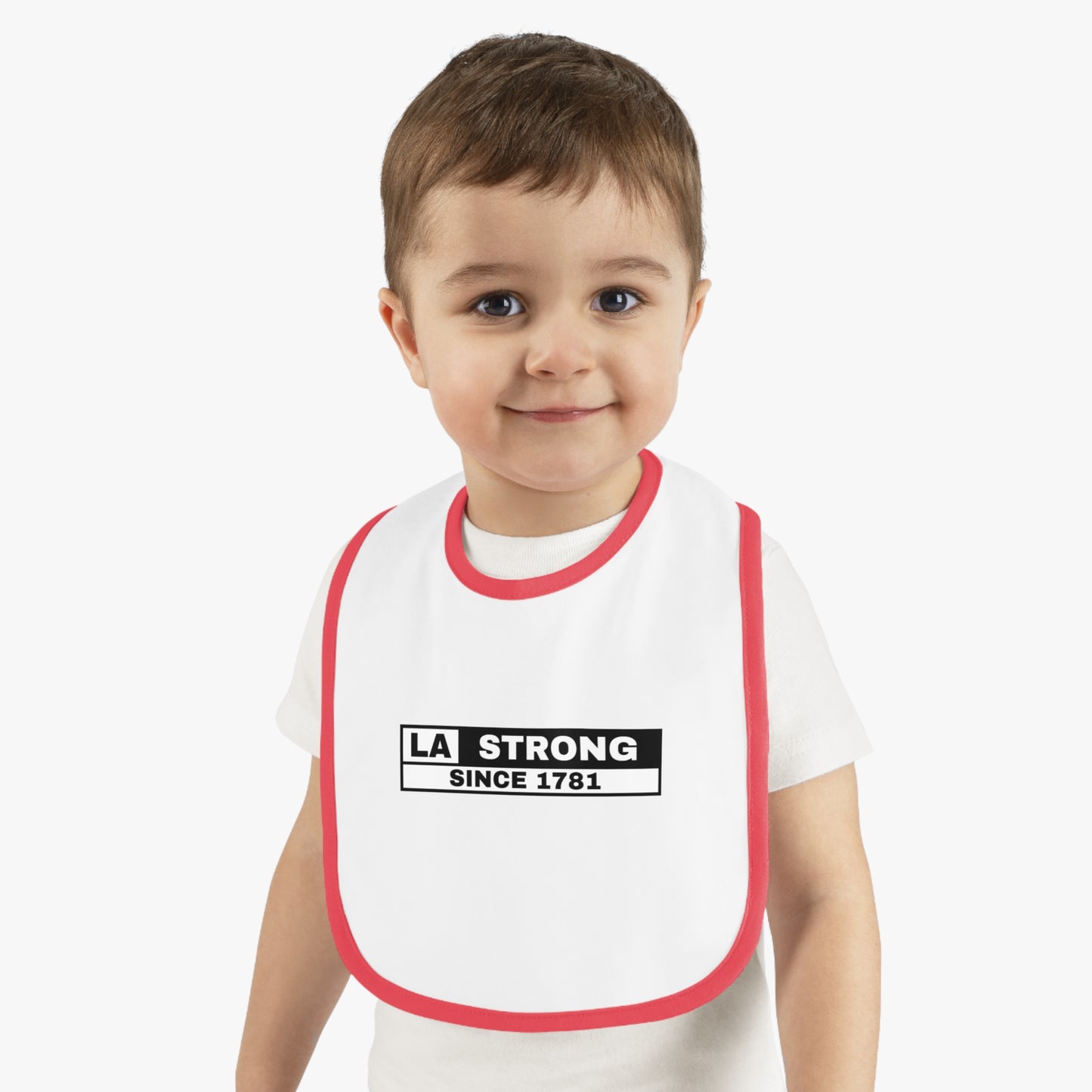 LA Strong Contrast Trim Jersey Bib - Baby Bib for Messy Eaters