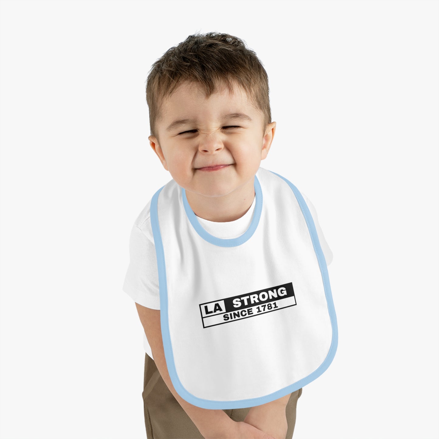 LA Strong Contrast Trim Jersey Bib - Baby Bib for Messy Eaters