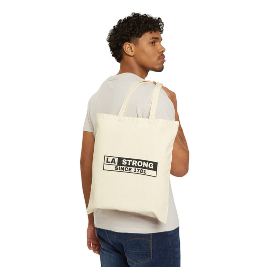 LA Strong Cotton Canvas Tote Bag - Durable Eco-Friendly Shopping Bag for Everyday Use