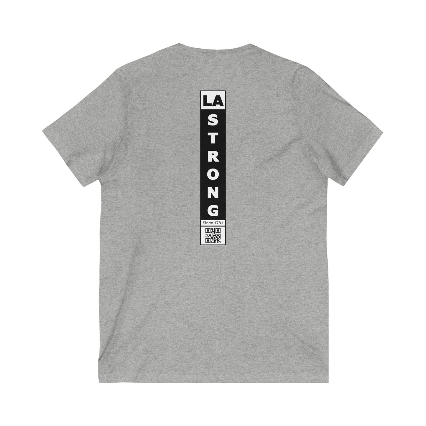 LA Strong V-Neck Tee - Unisex Gray Shirt Celebrating Los Angeles Heritage