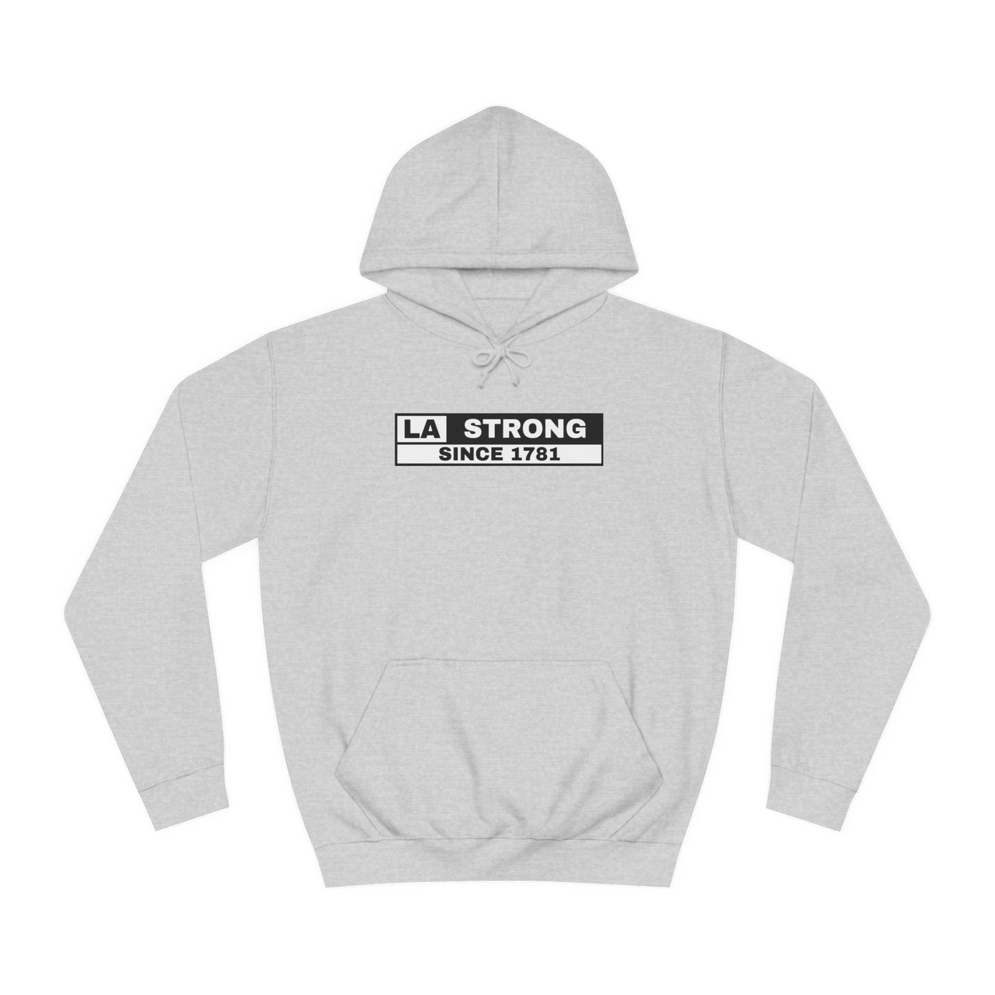 LA Strong Unisex College Hoodie - White Sportswear for Comfort & Style